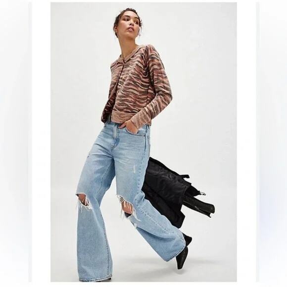 NWOT Free People Nocturnal Patterned Cashmere Cardigan sweater Sm - Picture 2 of 5